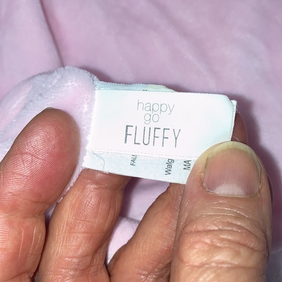 Happy go fluffy pink fleece rattle bunny lovey my 1st Easter - Picture 6 of 8